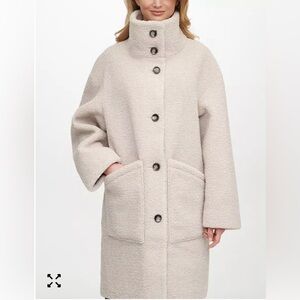 DKNY NWT Reversible Faux-Shearling-Lined Coat Medium